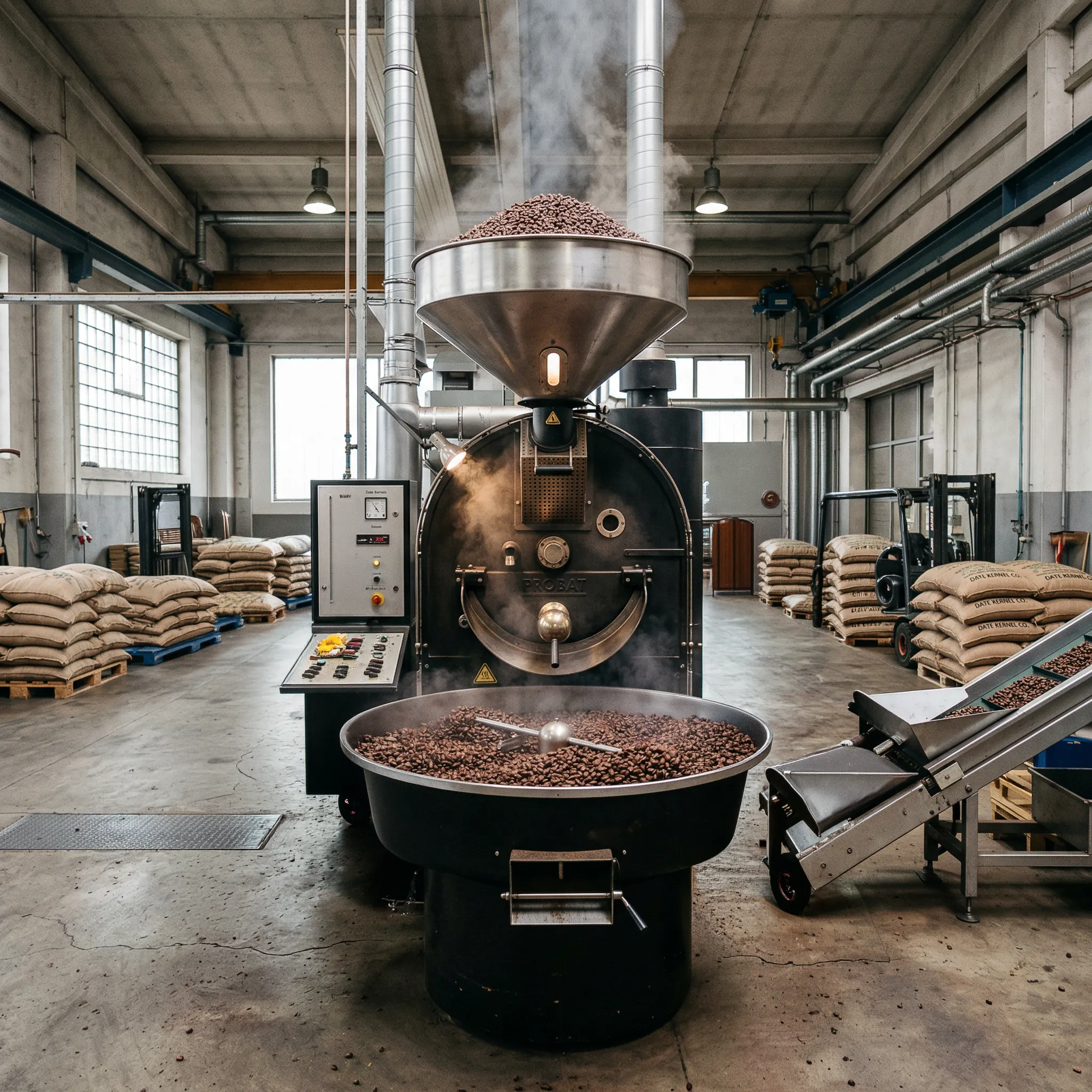 Roasting & Fine Grinding (Date Coffee)